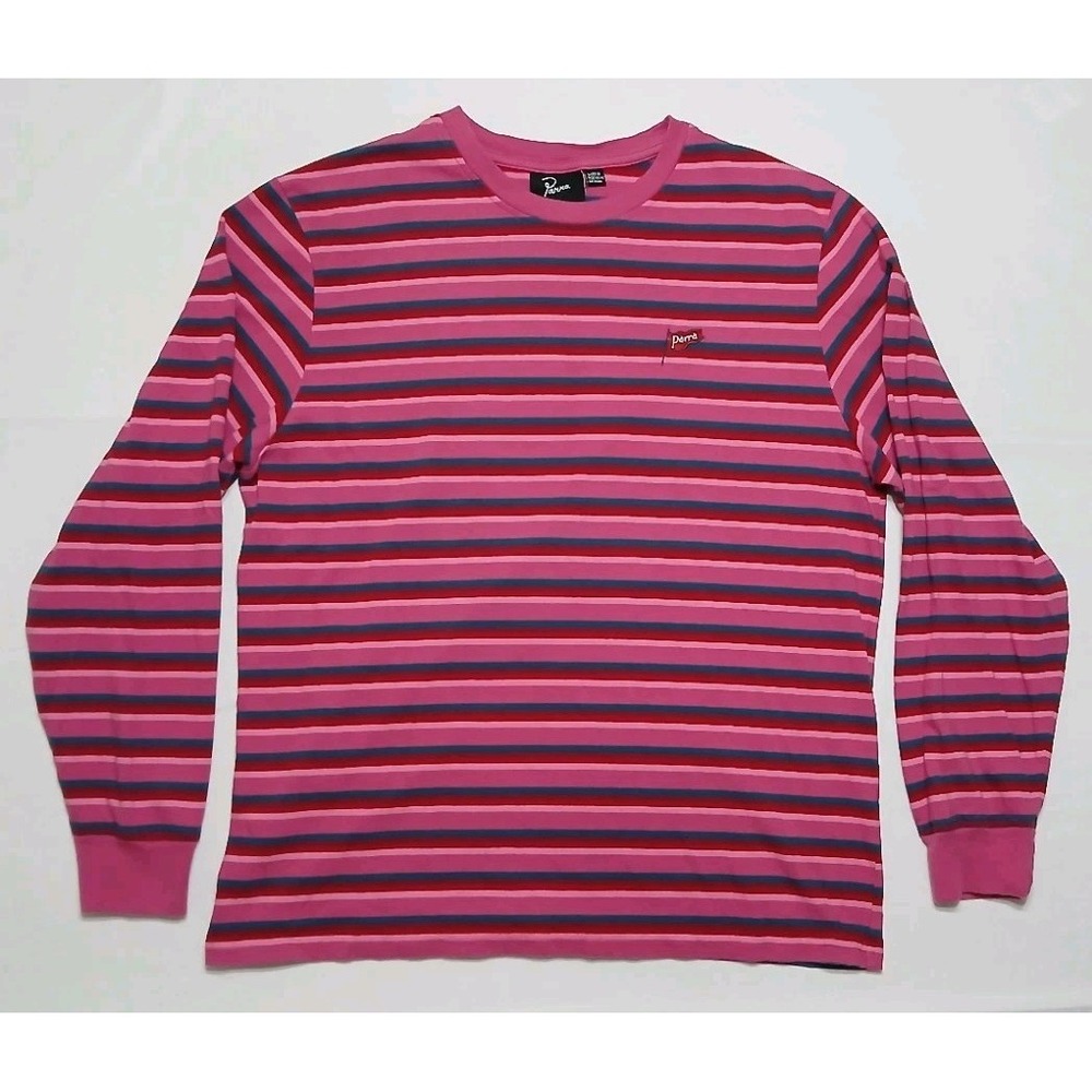 Parra Men's 100% Cotton Mid Weight Pink Striped Long Sleeve‎ Shirt Size Medium - Picture 2 of 9
